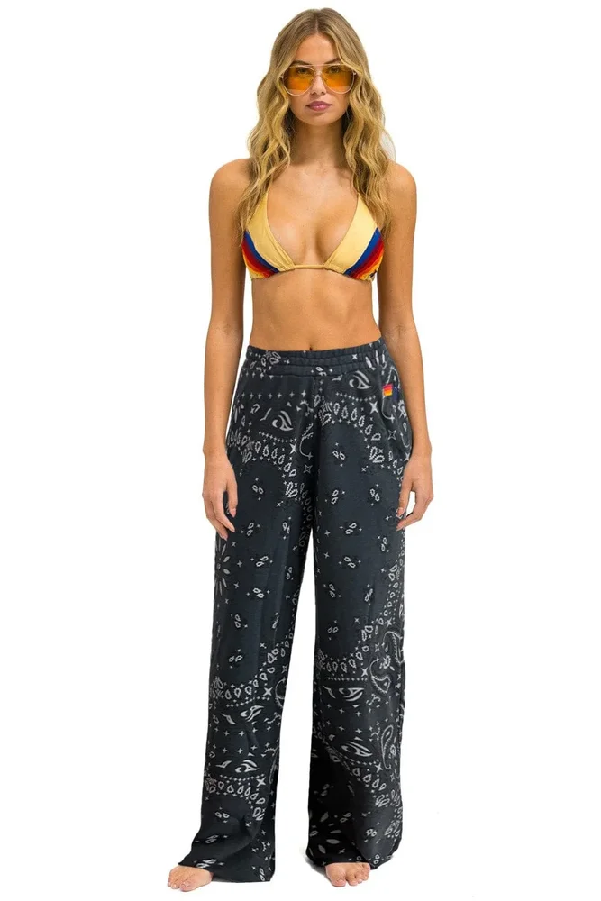 aviatornation.com Bandana Wide Leg Sweatpants Charcoal
