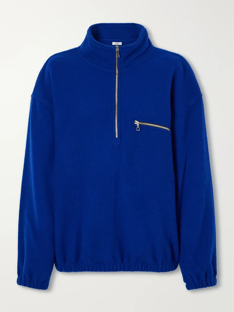 Polar wool-fleece half-zip sweatshirt
