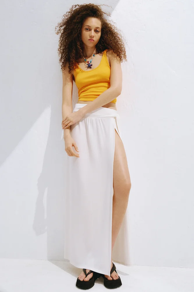 Maxi Wrap Skirt (Cream)