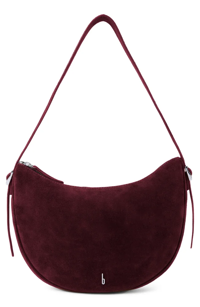 Ina Crescent Suede Crossbody Bag