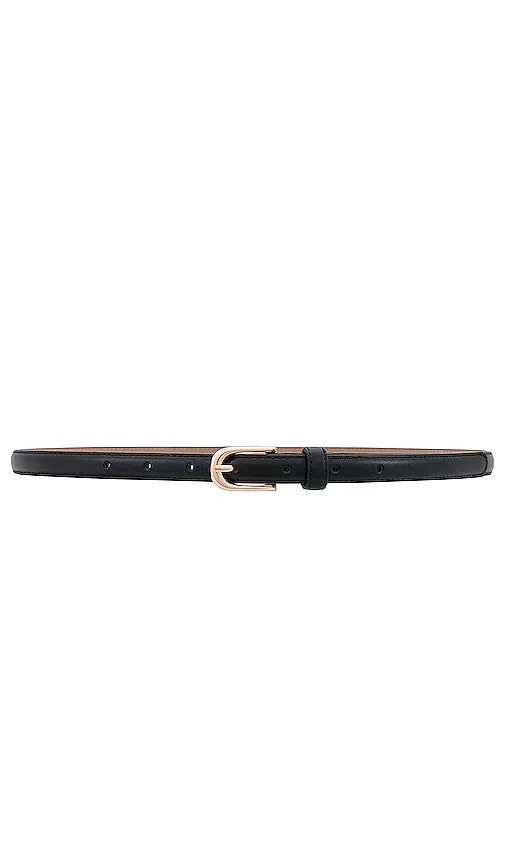 Oval buckle belt in Italian leather