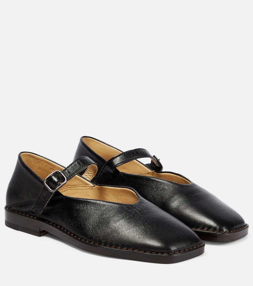 Leather Mary Jane ballet flats