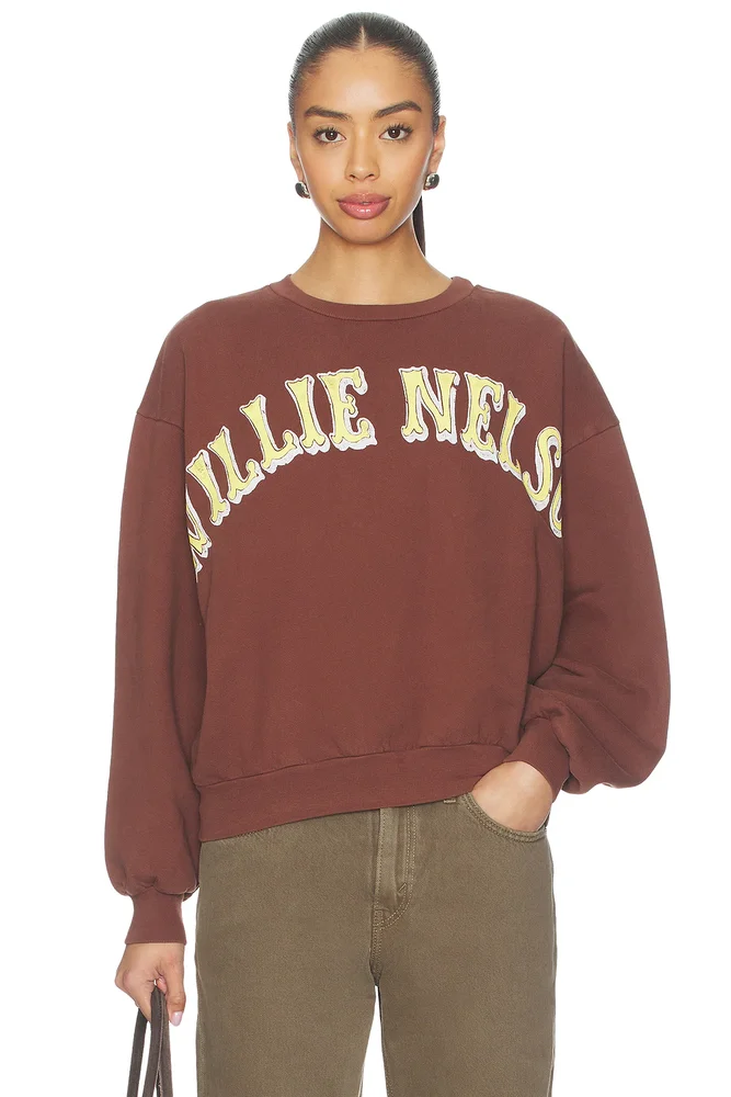 Willie Nelson in Austin Oversized Crew Sweatshirt