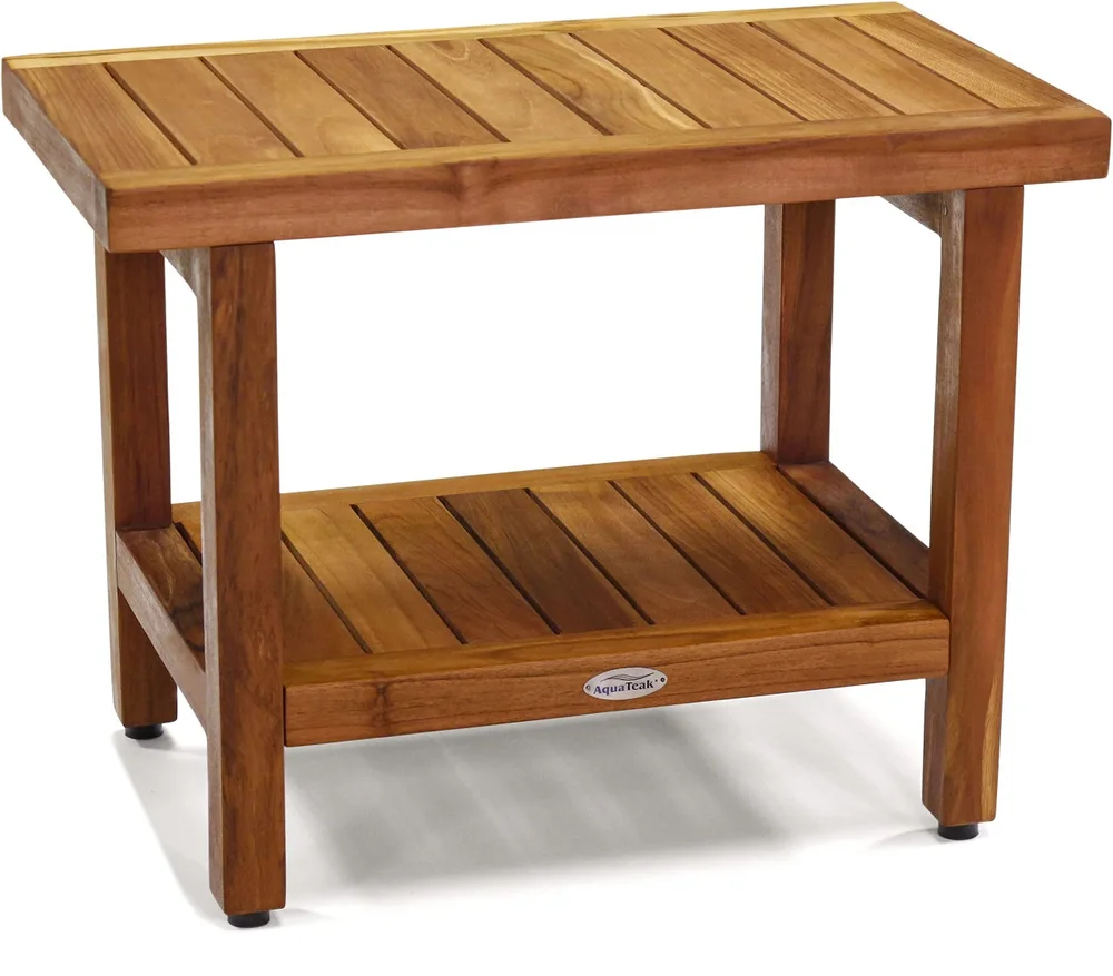 The Original Spa Teak Shower Bench with Shelf
