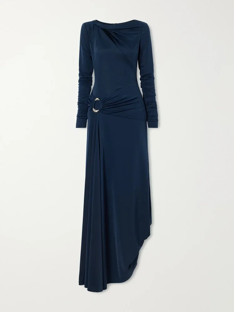Kiana embellished gathered stretch gown