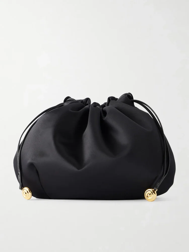 Charm-embellished satin clutch