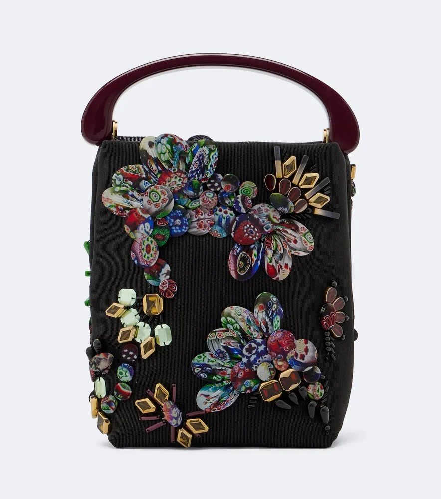 Small embellished top-handle bag