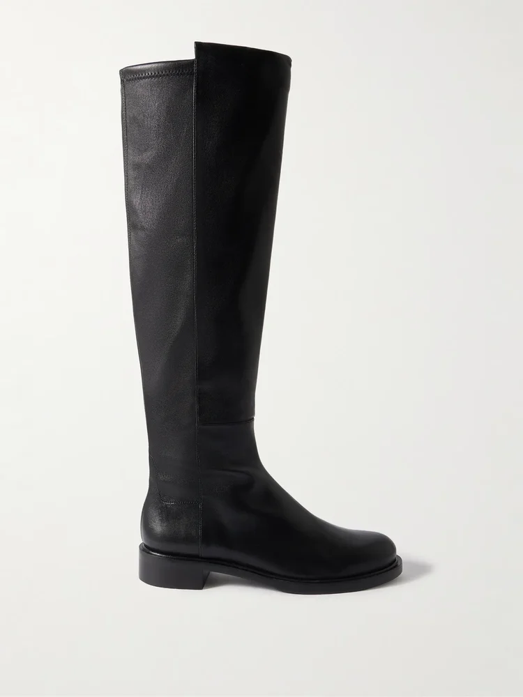 Gisele 5050 leather and stretch knee boots