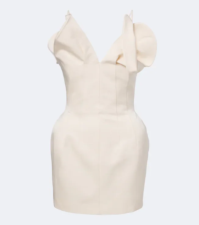 Draped cotton and silk corset dress
