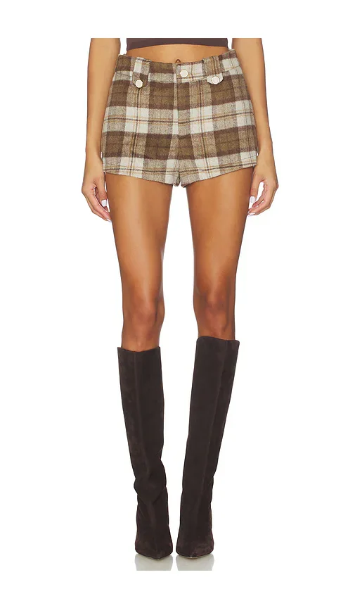 Plaid Western Short