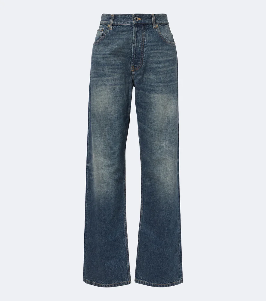 Faded wide-leg jeans