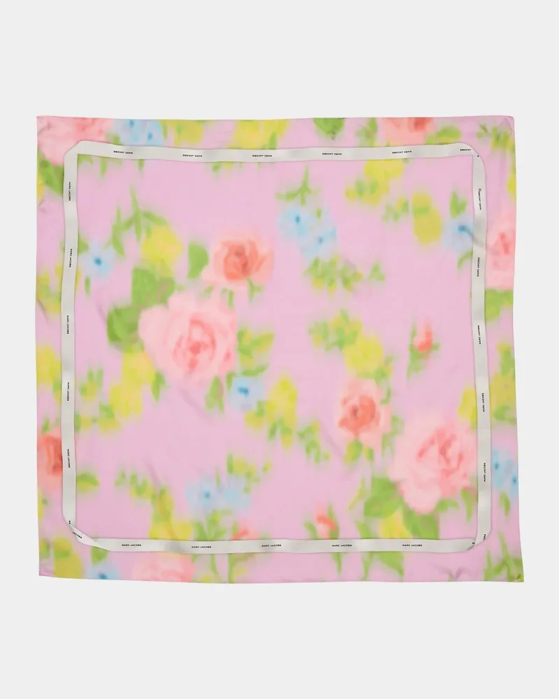 Blurred Floral Silk Scarf