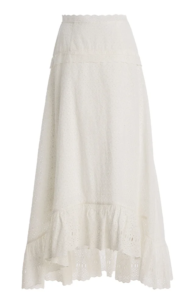 Violetta Eyelet Cotton Skirt