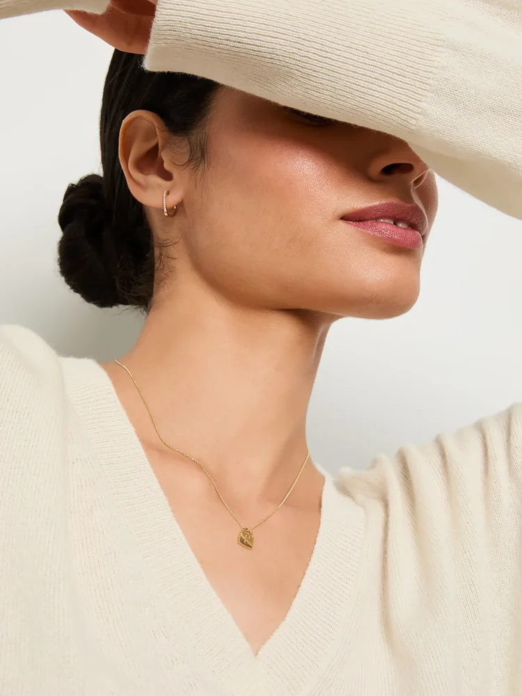 Mini Padlock Initial Charm Necklace