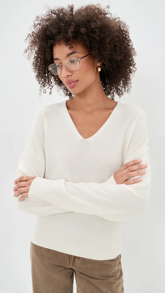 Relaxed V Neck Cashmere Sweater