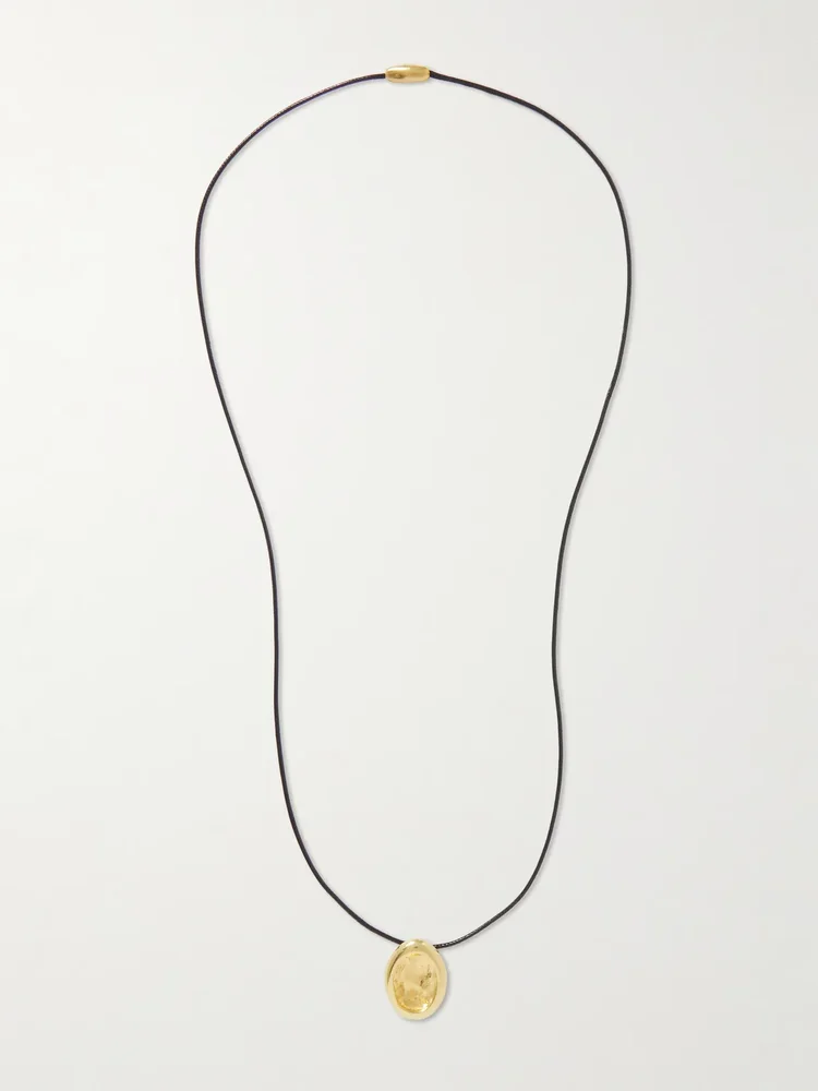 Aesop gold-plated and cord necklace