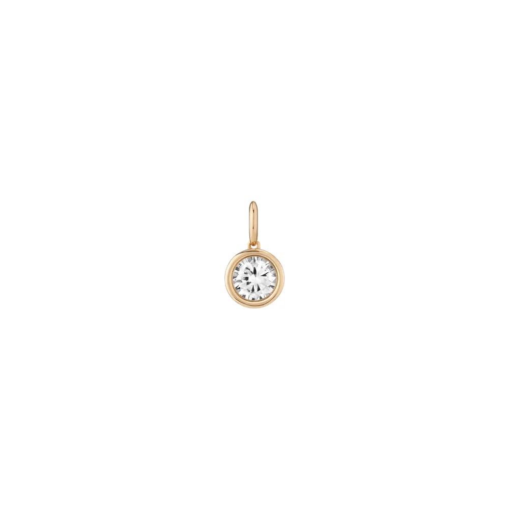 Round Lab Grown White Sapphire Bezel Pendant