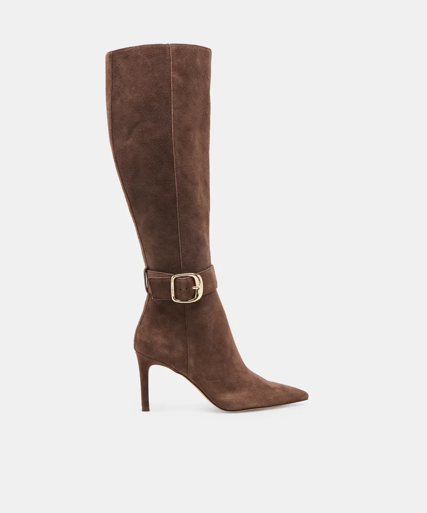 Kinzy Boots Dark Brown Suede
