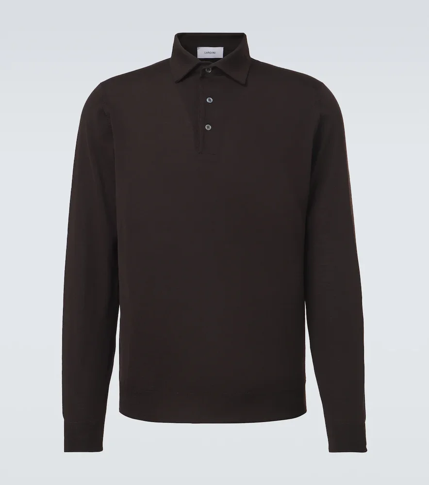 Virgin wool polo sweater