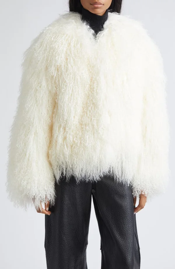Stand Studio Curly Genuine Shearling Jacket