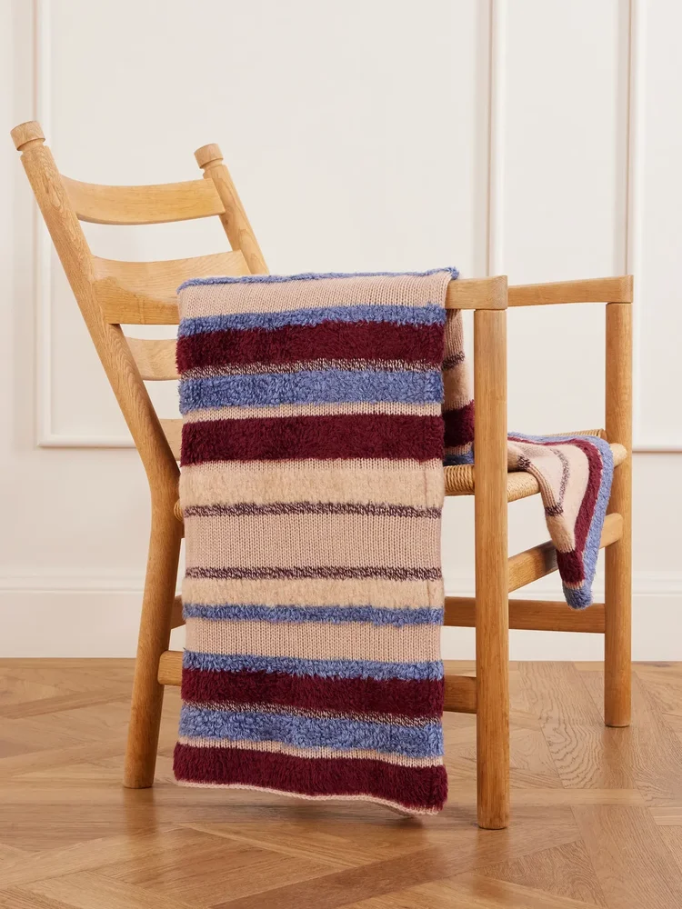 Textured cashmere throw