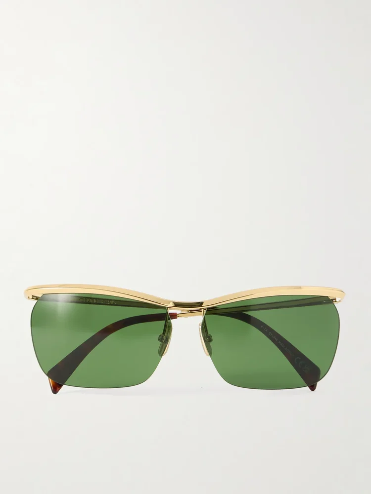 Square-frame gold-tone sunglasses