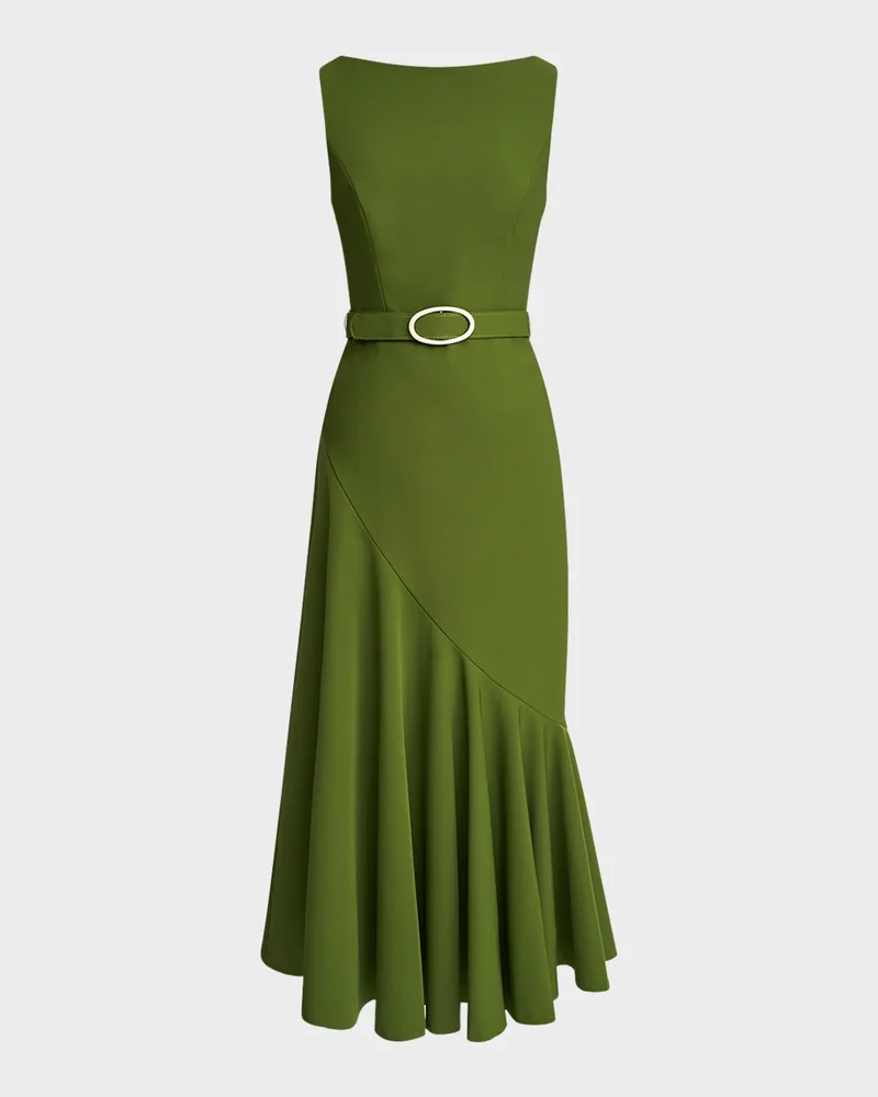 Gianna Belted Sleeveless Midi Dress
