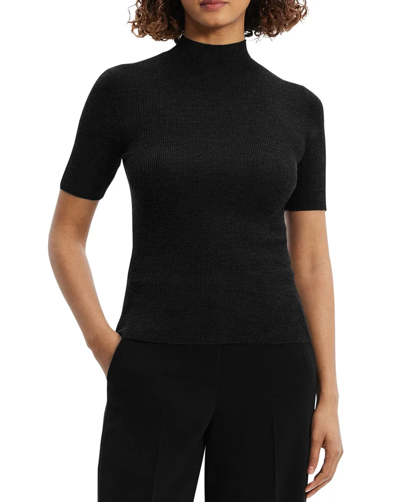 Leenda Short Sleeve Mock Neck Sweater