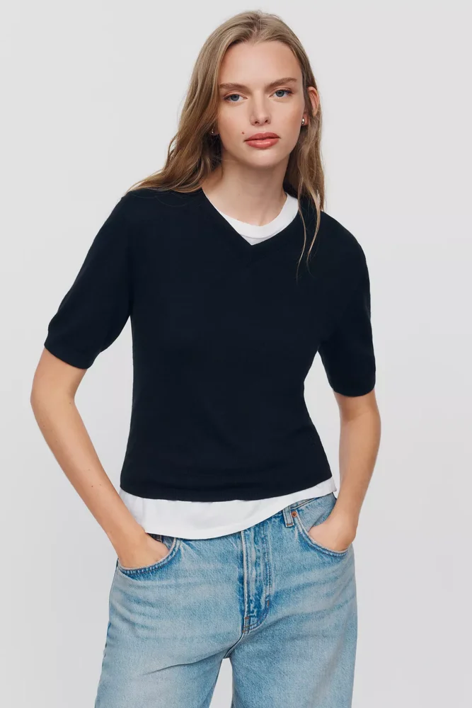 Short Sleeve Cropped Sweater