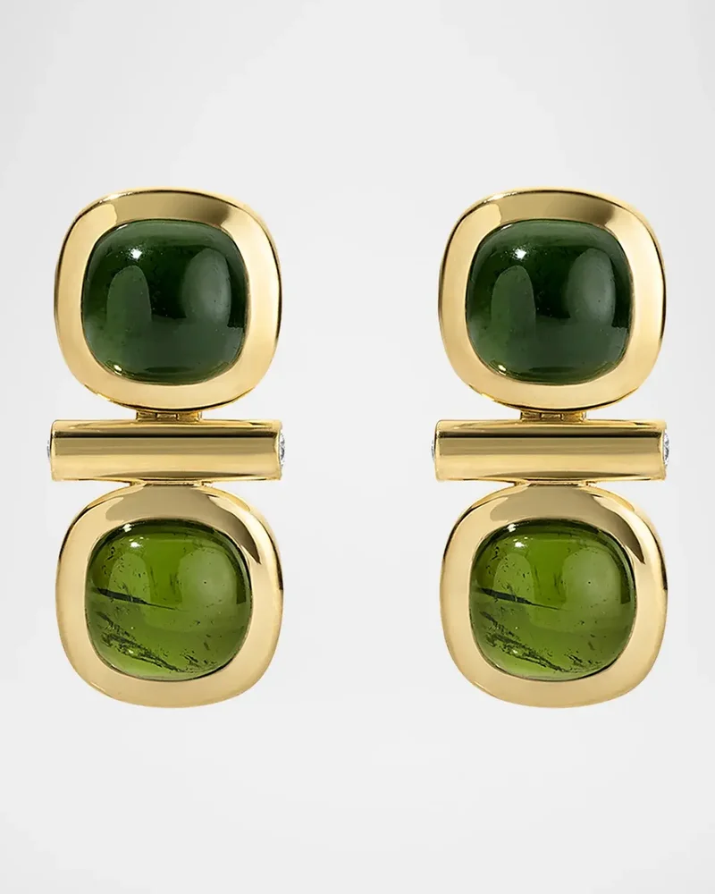 Gloria Gilda 18K Yellow Gold Green Tourmaline Drop Earrings
