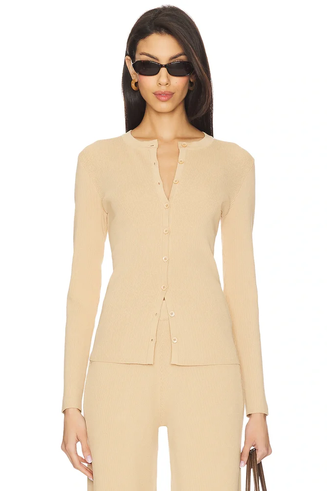 Fine Knit Ribbed Cardigan