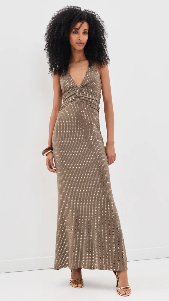 Nara Deep V-Neck Maxi Dress