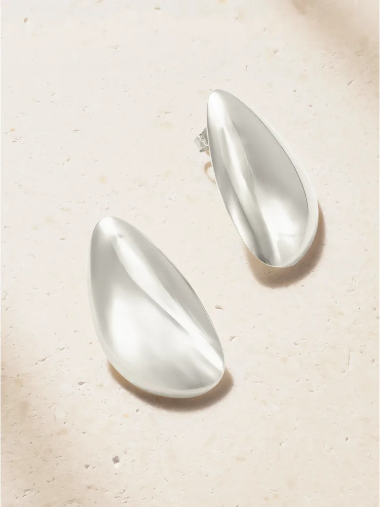 Sculptural recycled sterling silver earrings