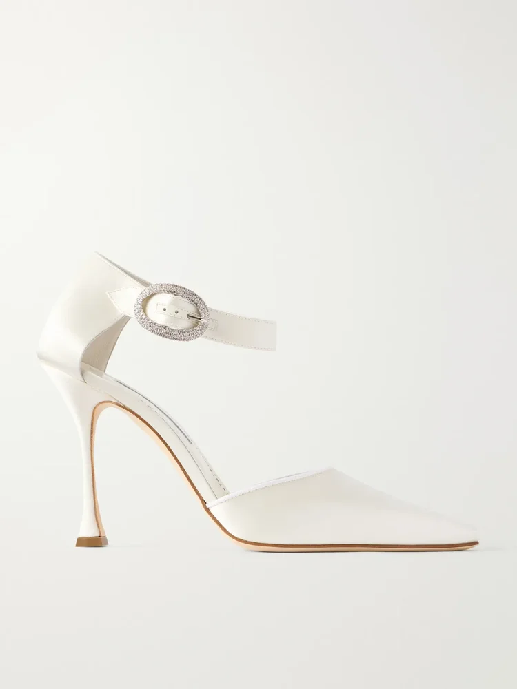 Zutonplan 105 crystal-embellished satin pumps