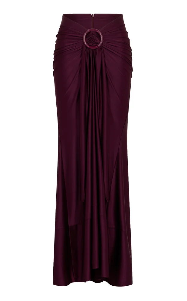 Buckle-Detailed Midi Skirt