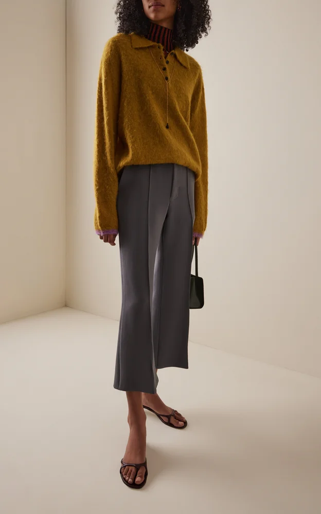 Cropped Wool Crepe Pants