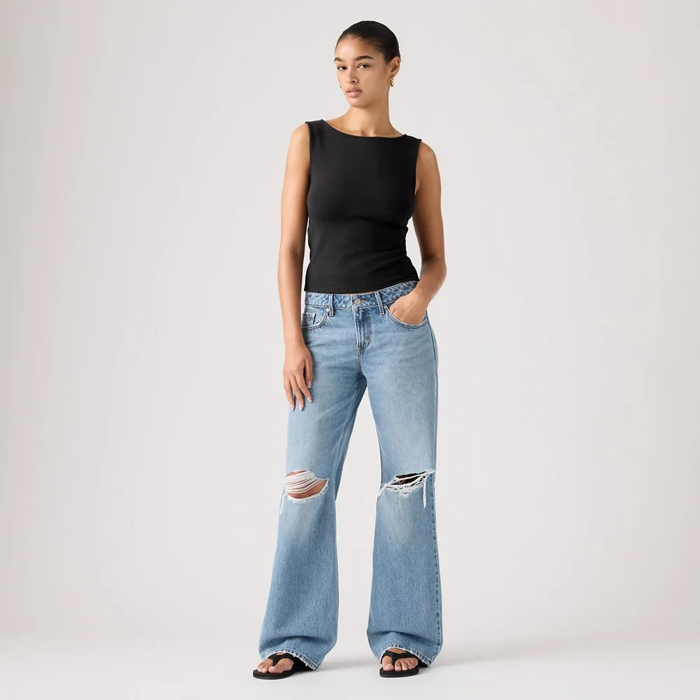 Low Loose Jeans in Shakey Ground, Medium Wash