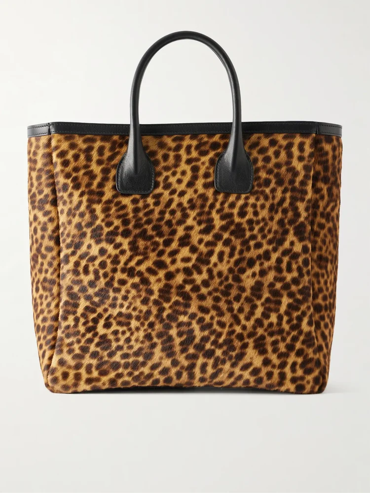 freddie leather trimmed animal print calf hair tote