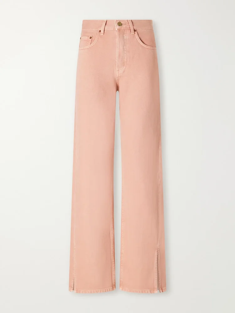 Charlot Split Hem mid-rise wide-leg jeans