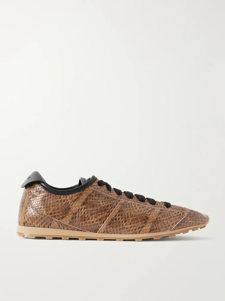 Les Tennis snake-effect leather sneakers