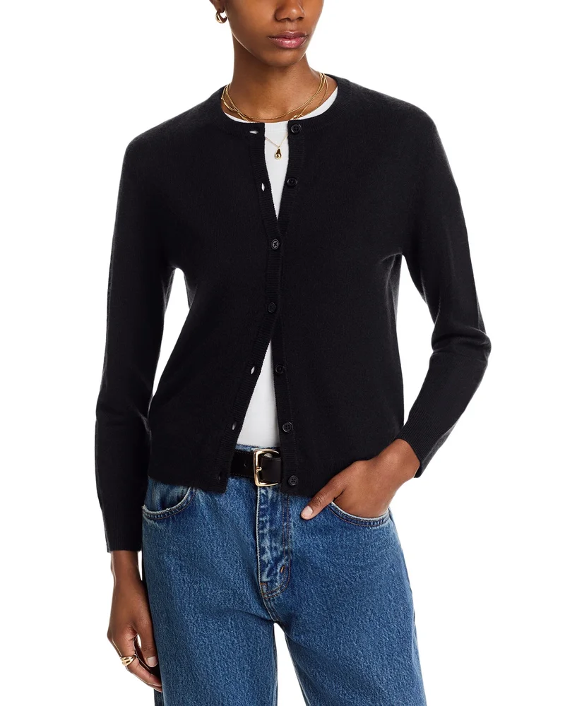 100% Cashmere Crewneck Cardigan Sweater