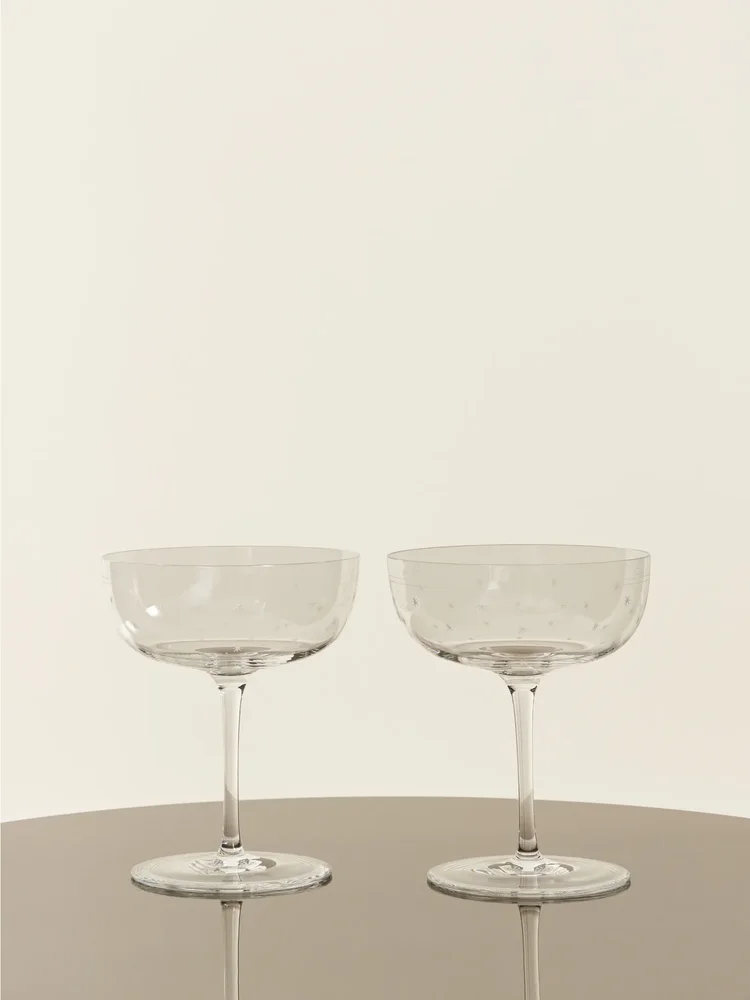 Rothschild Stars set of two crystal champagne cup