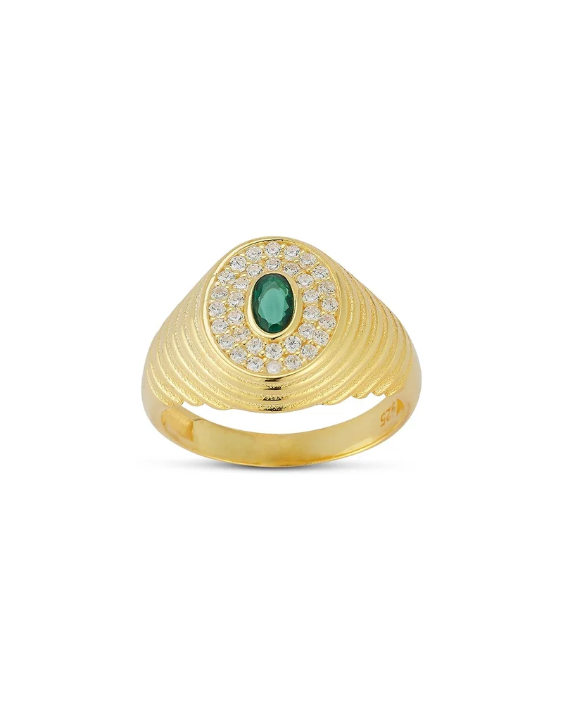 Ribbed Oval Signet Ring