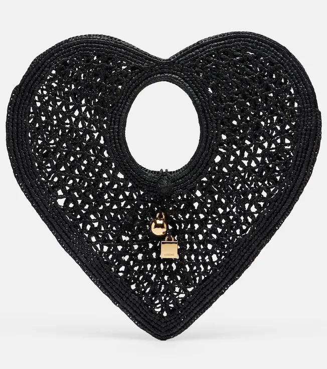 Spiaggia Coeur Small raffia top-handle bag
