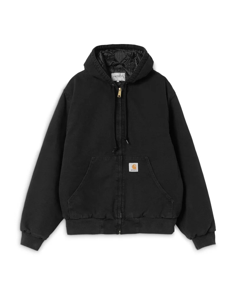 Active Cotton Stone Canvas Drawstring Hooded Jacket
