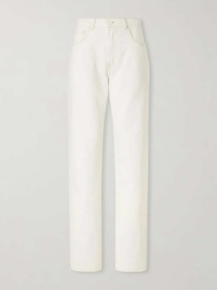 Mid-rise wide-leg jeans