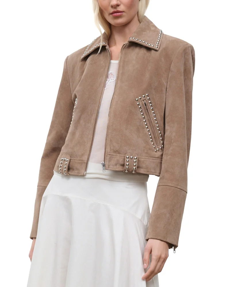 Hugo Suede Embellished Jacket