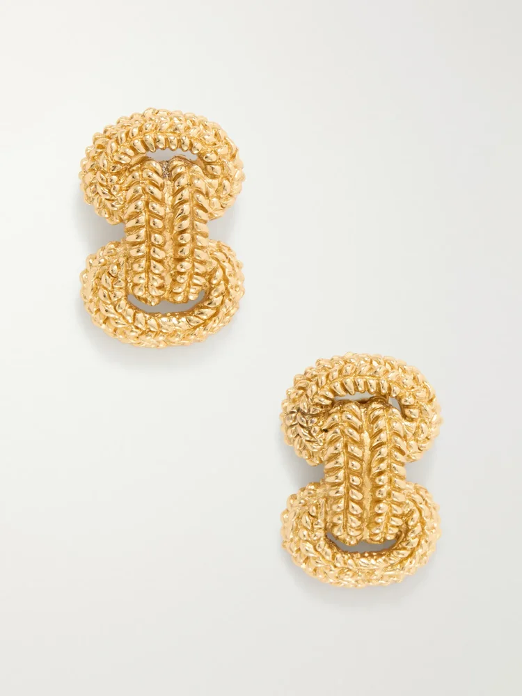 Maja 18-karat gold-plated pewter earrings