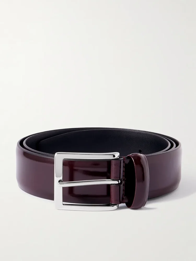4cm Glossed-Leather Belt