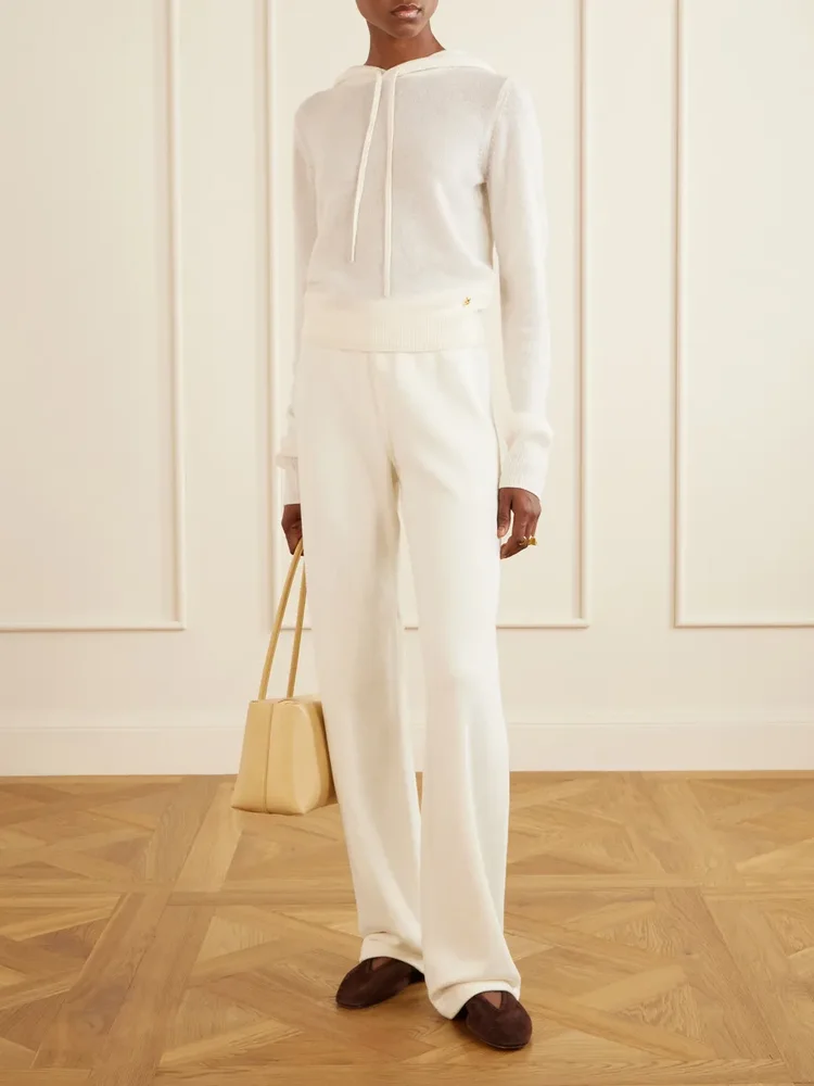 Embellished cashmere hoodie